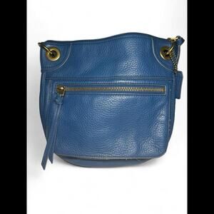 Fossil Blue Leather Women’s Shoulder Handbag